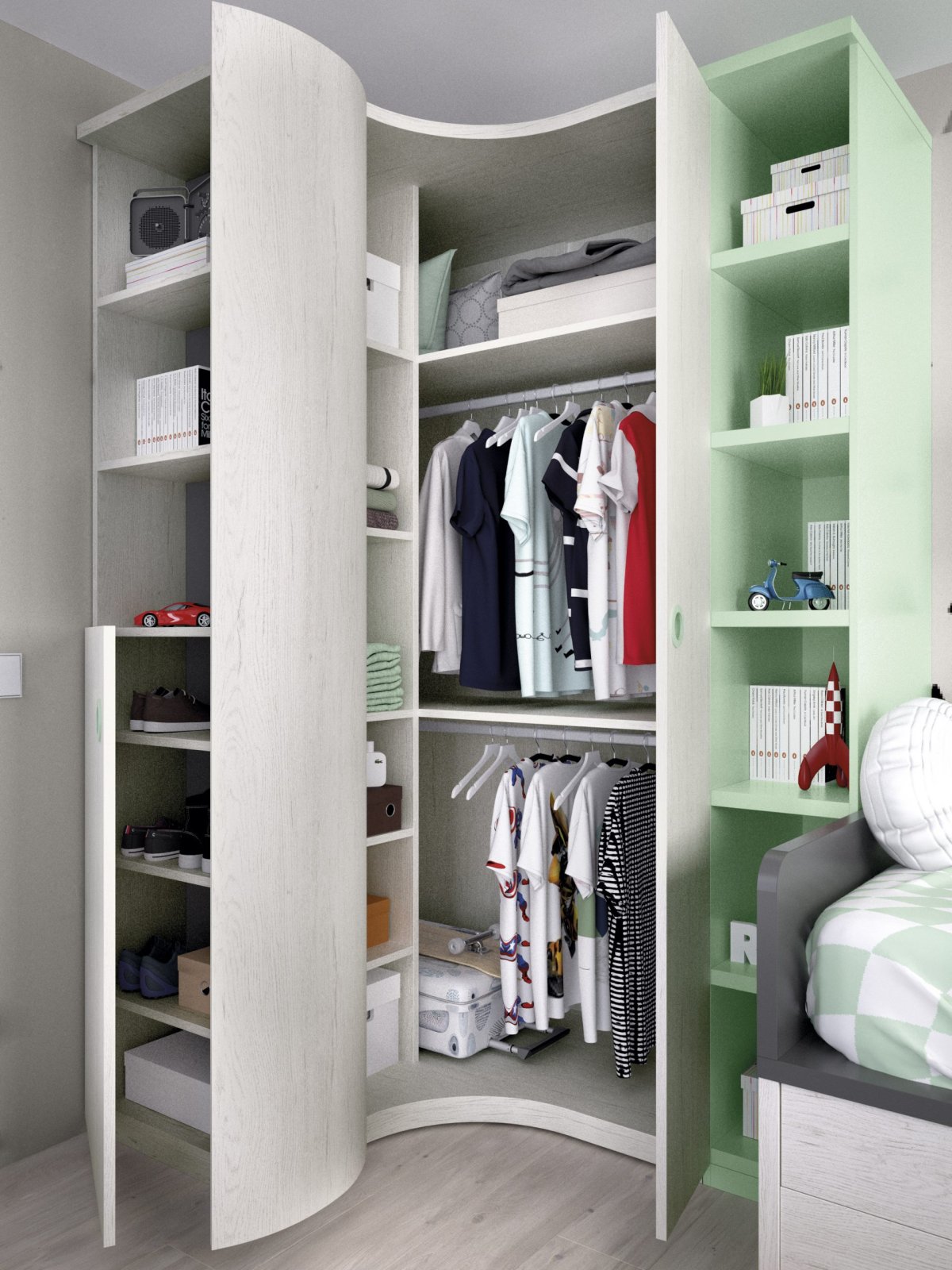 Вместительный шкаф для маленькой комнаты