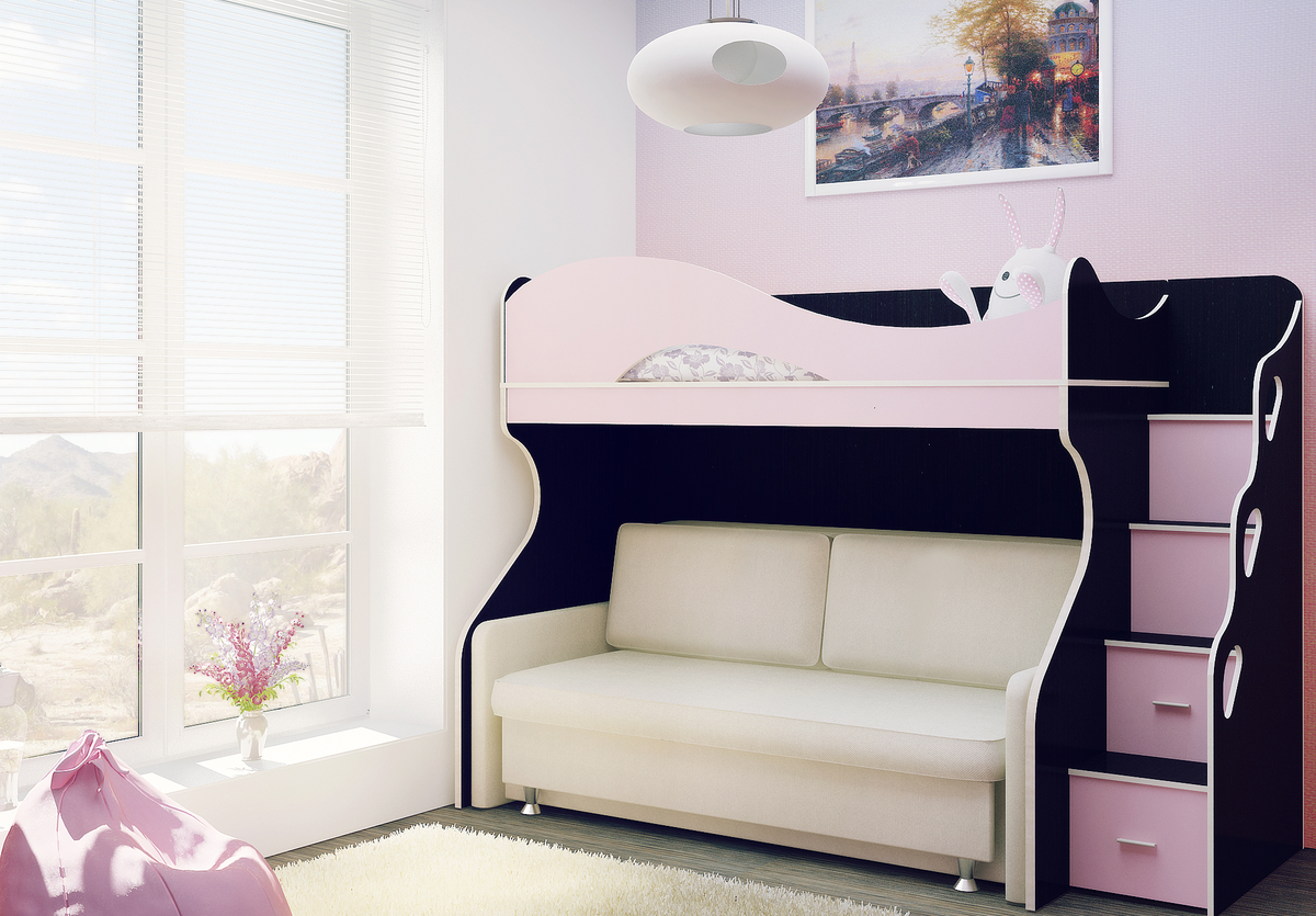 Двухъярусная кровать с диваном bambini Divanno Standard