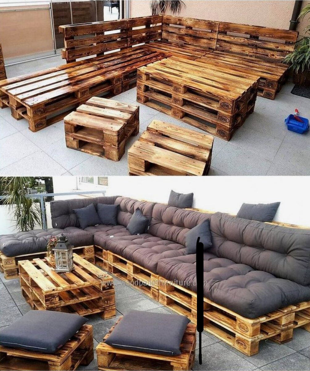 Уличная мебель из поддонов