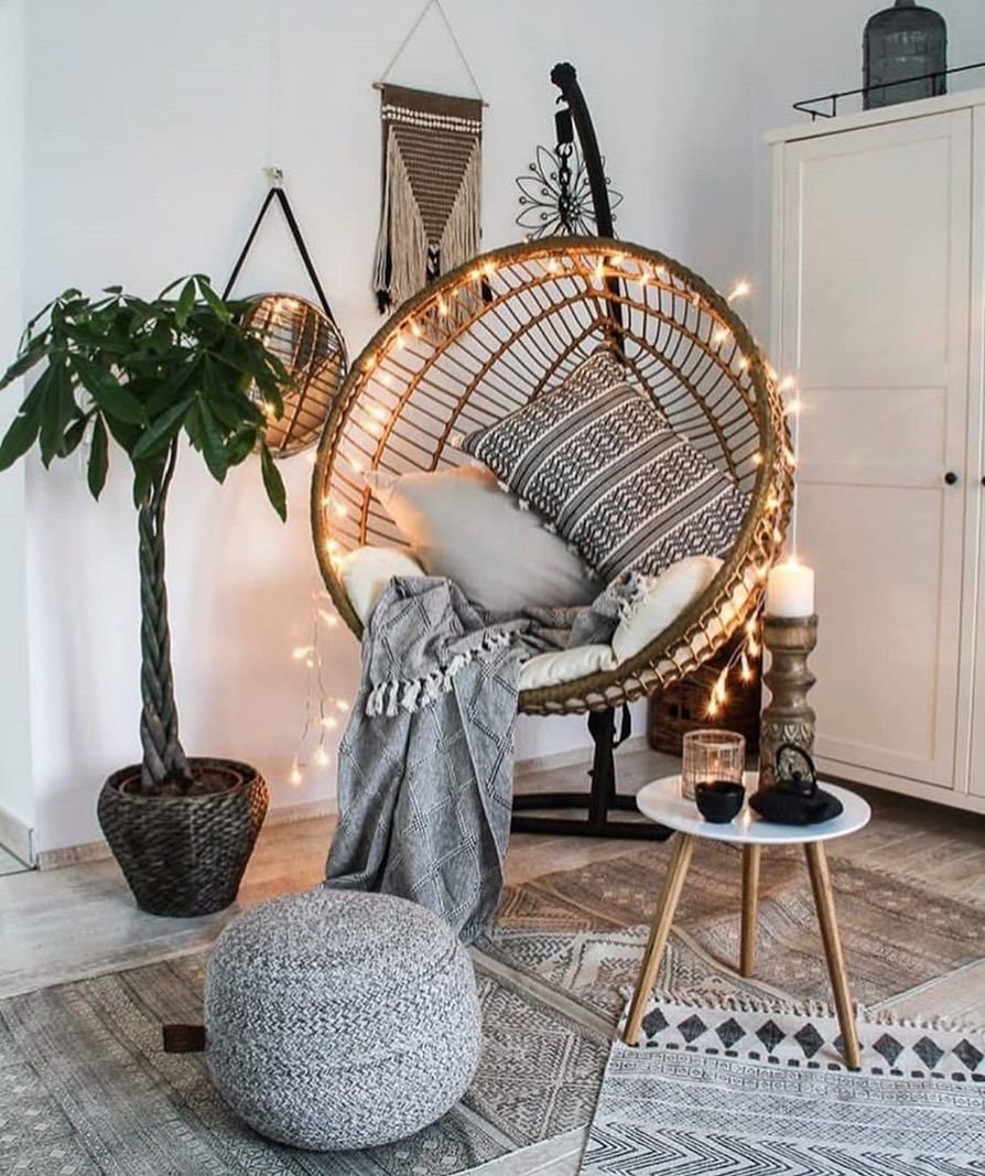 Подвесное кресло плетеное