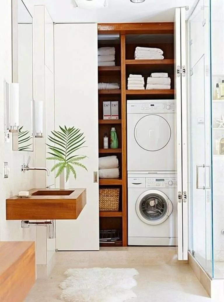 Встроенный шкаф в ванную комнату