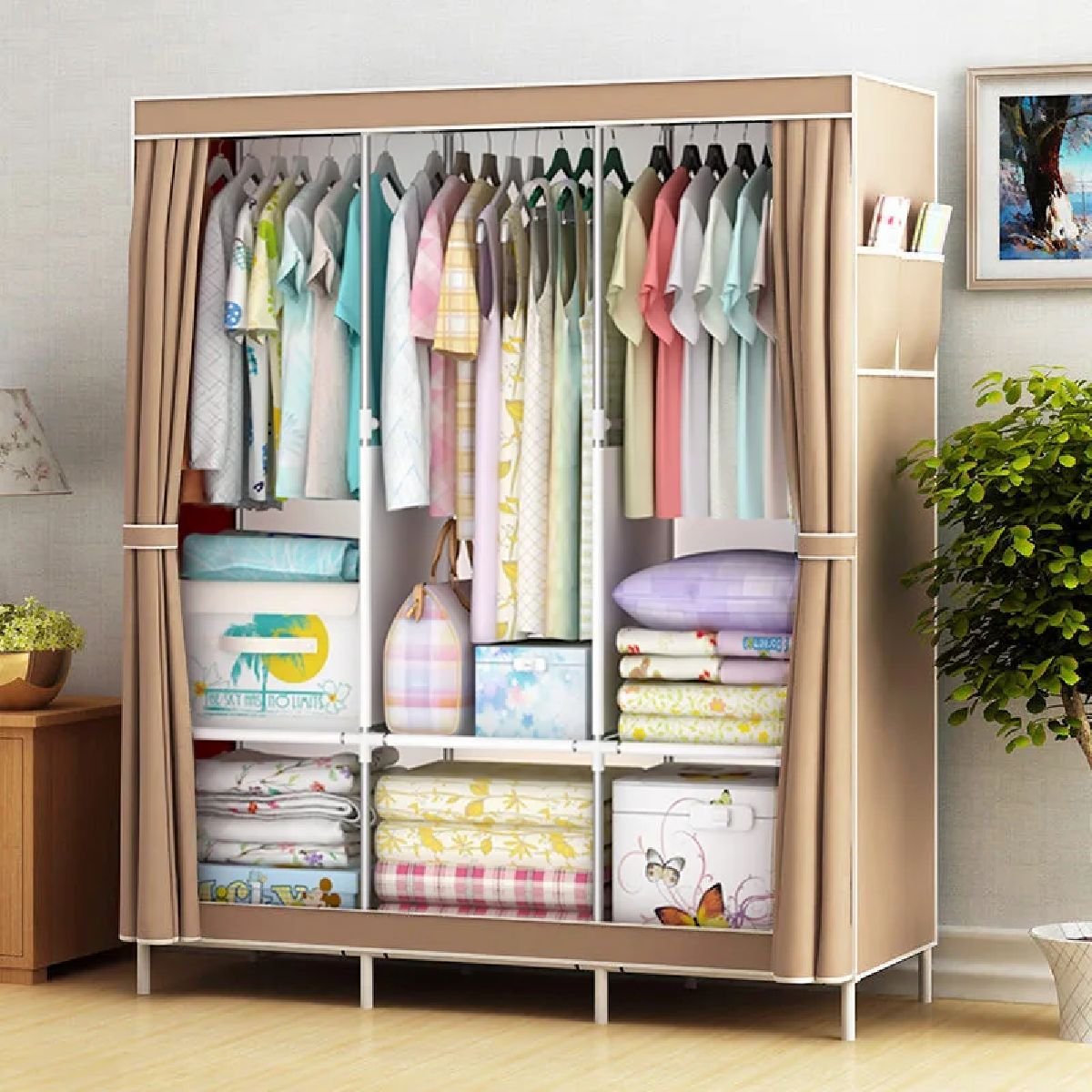 Складной тканевый шкаф "stylish Portable simple Wardrobe" (170*105*45 см)