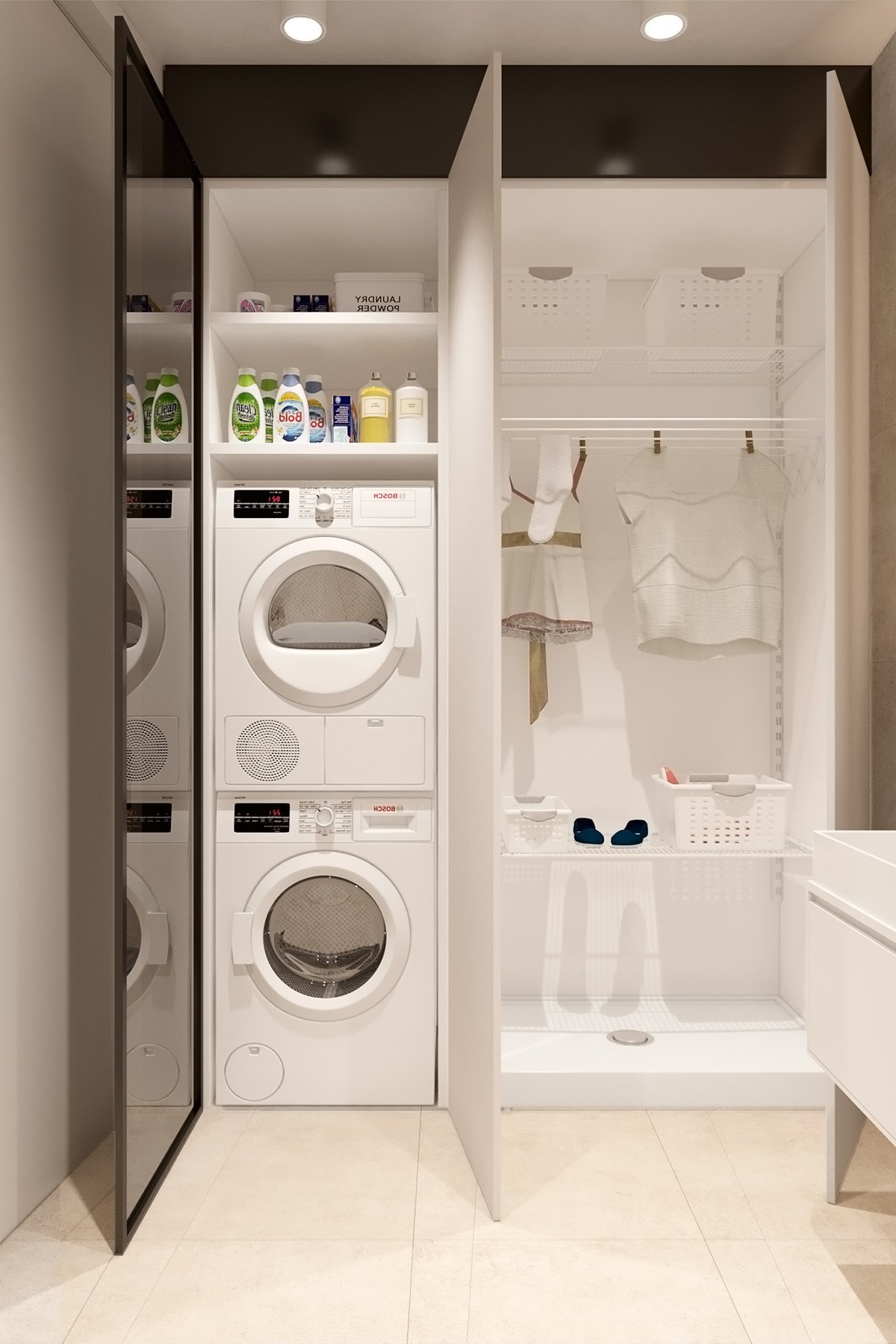 Хозяйственный шкаф в ванной