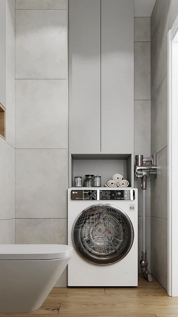 Стиральная машинка в ванной