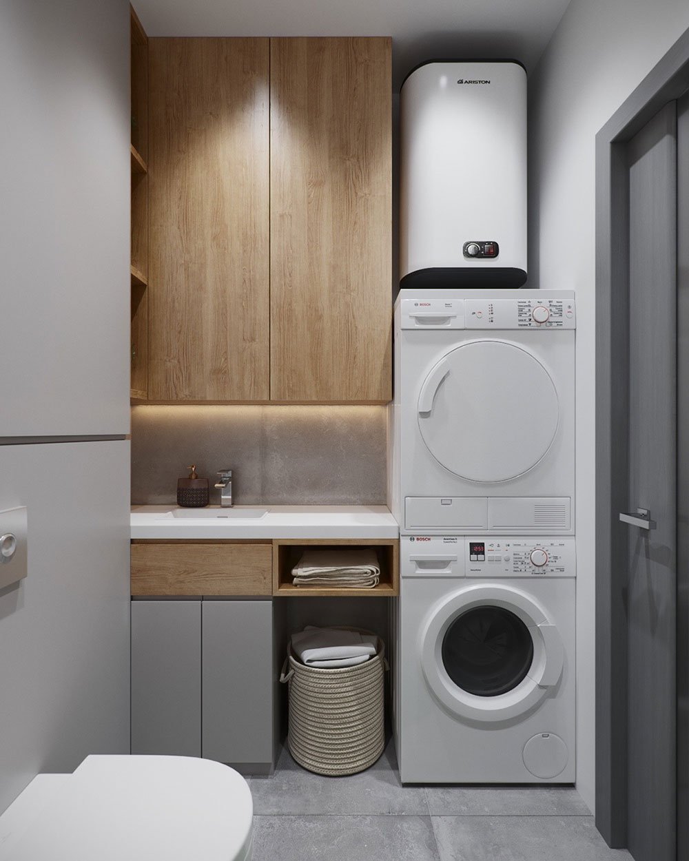 Стиральная машина и сушильная машина в 2.2 кв.м прачка икеа