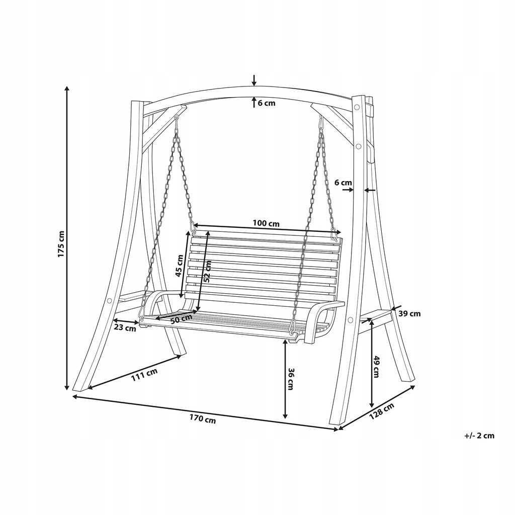 Качели giardino Club 232х125х165см 4-местные