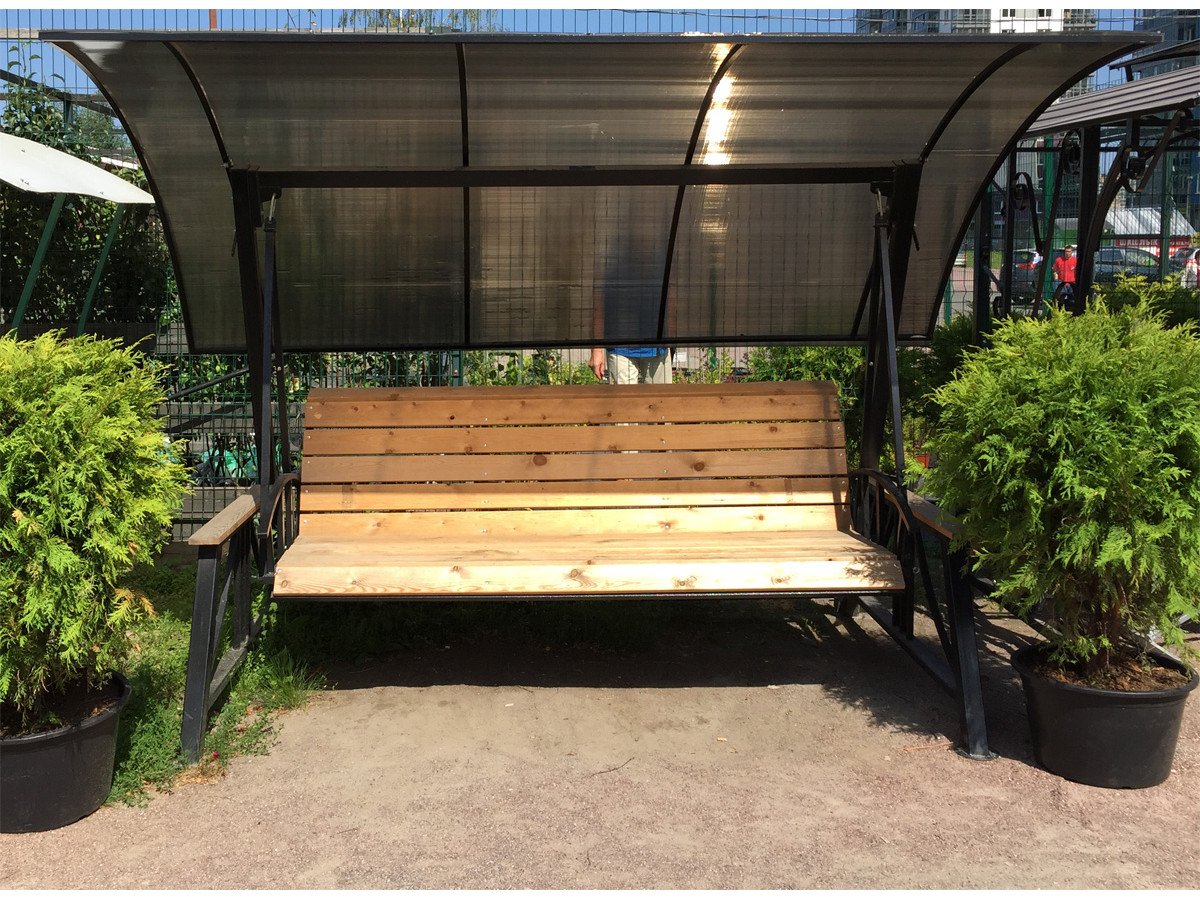 Качель большая полный комплект с поликарбонатом бронза 6 мм