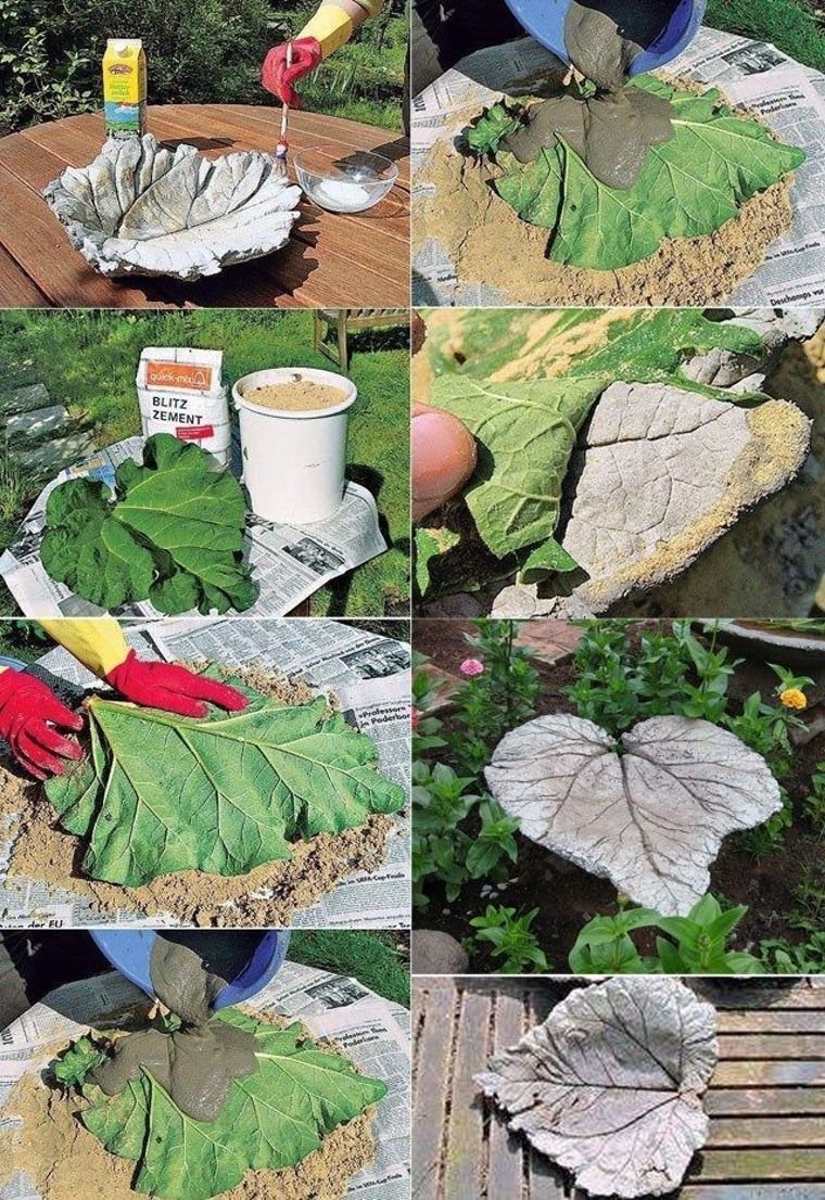 Листья из цемента