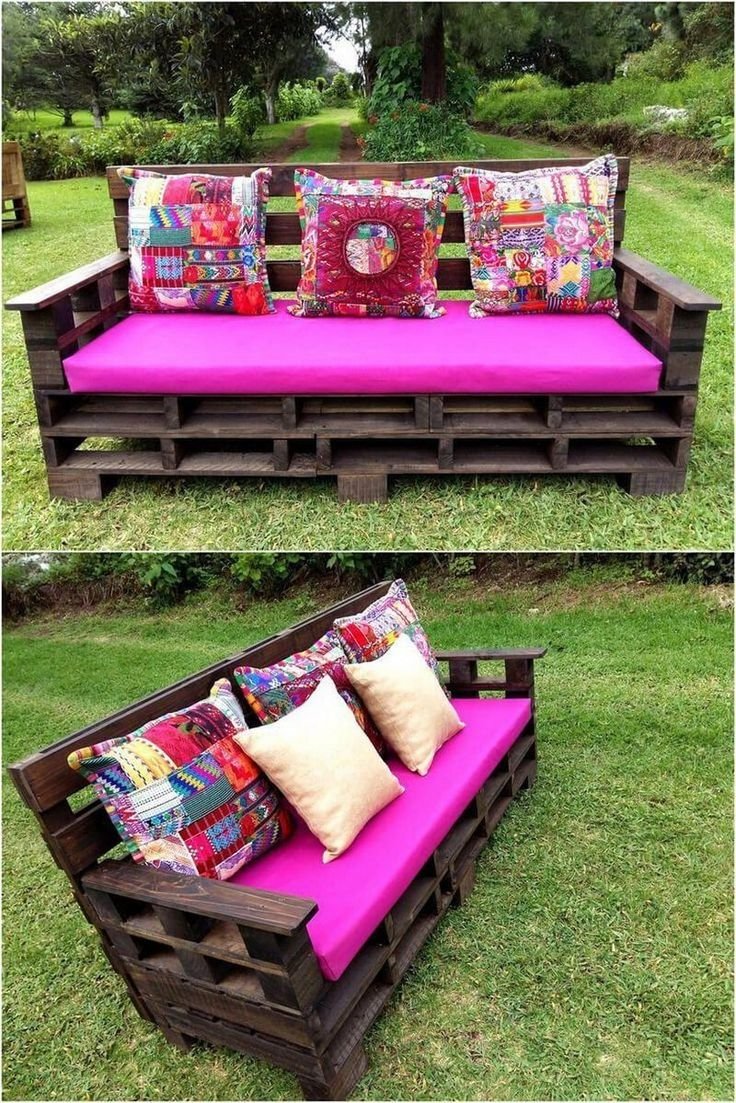 Диван из поддонов на дачу