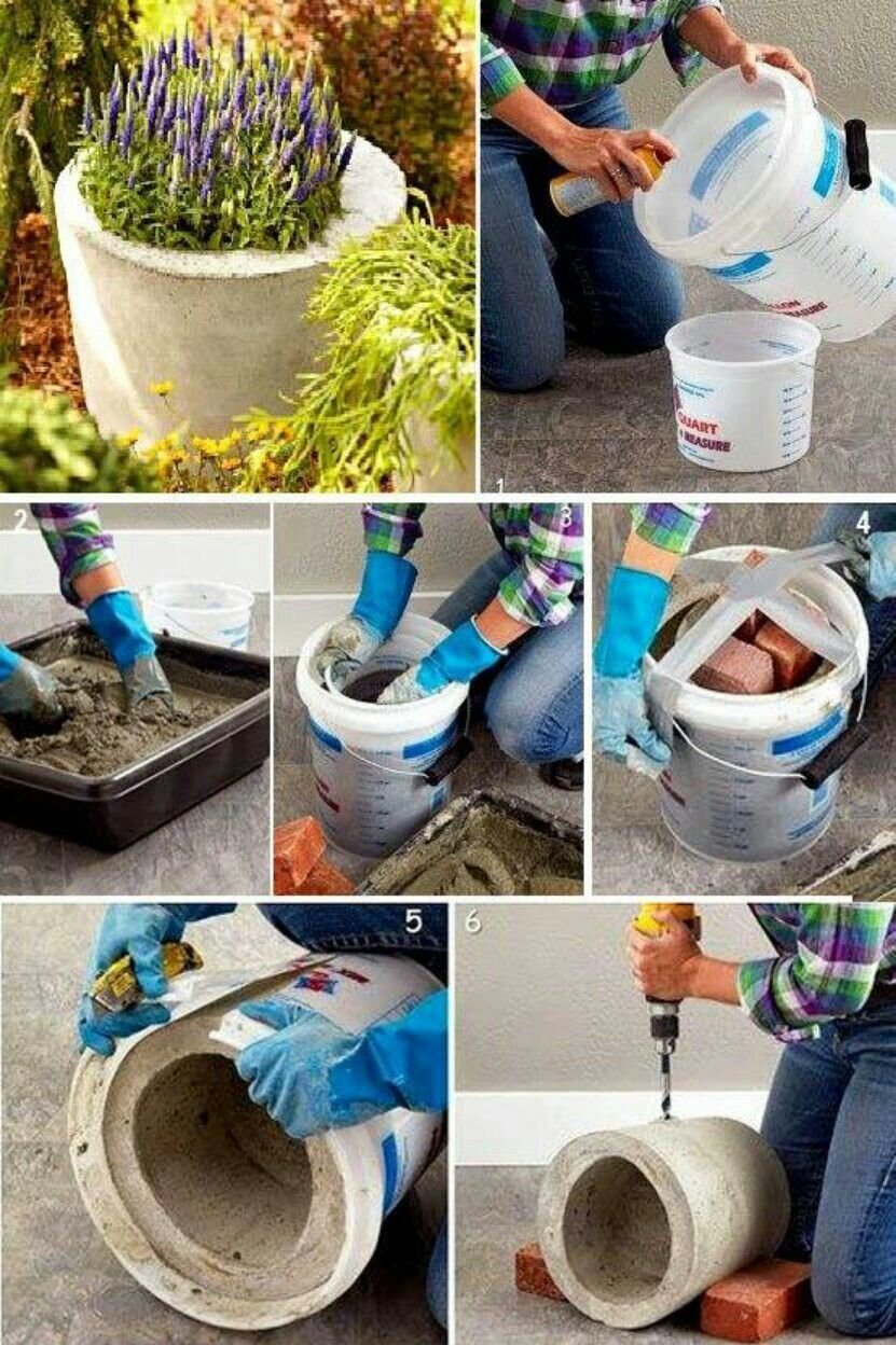 Клумбы из цемента своими руками