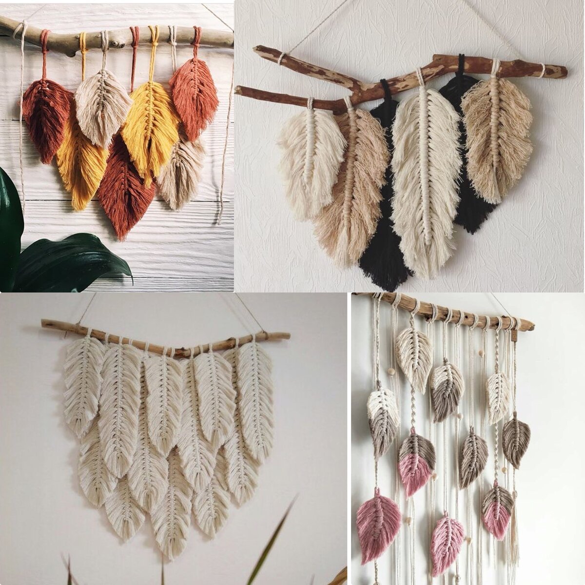 Макраме листики в интерьере