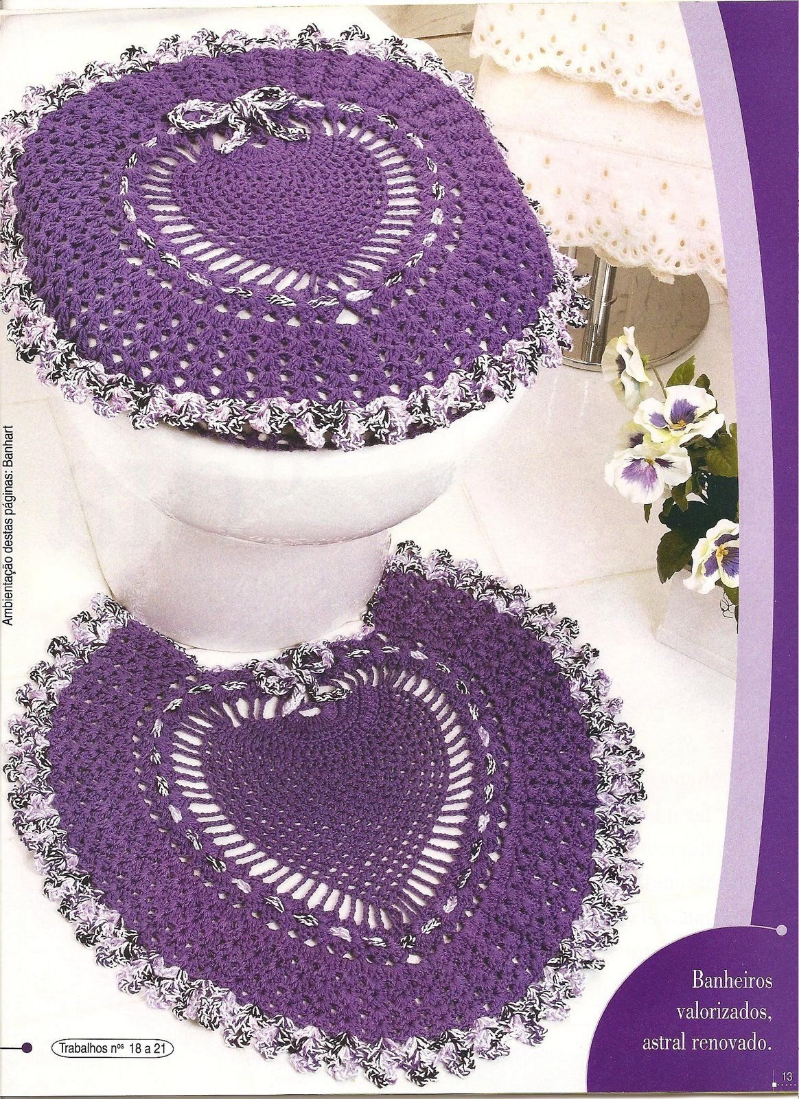 Вязаные коврики в туалет крючком