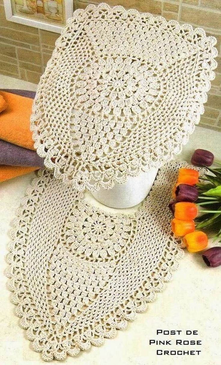 Коврик в туалет крючком