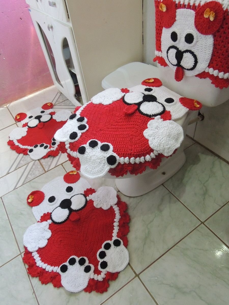 Коврик в туалет крючком
