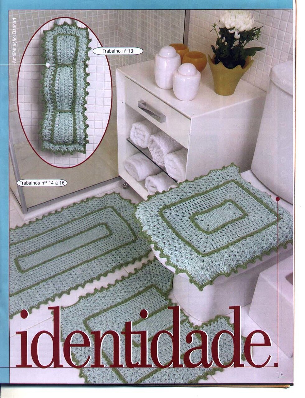 Коврик в ванную крючком