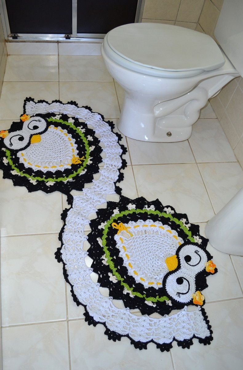 Вязаные коврики для туалета