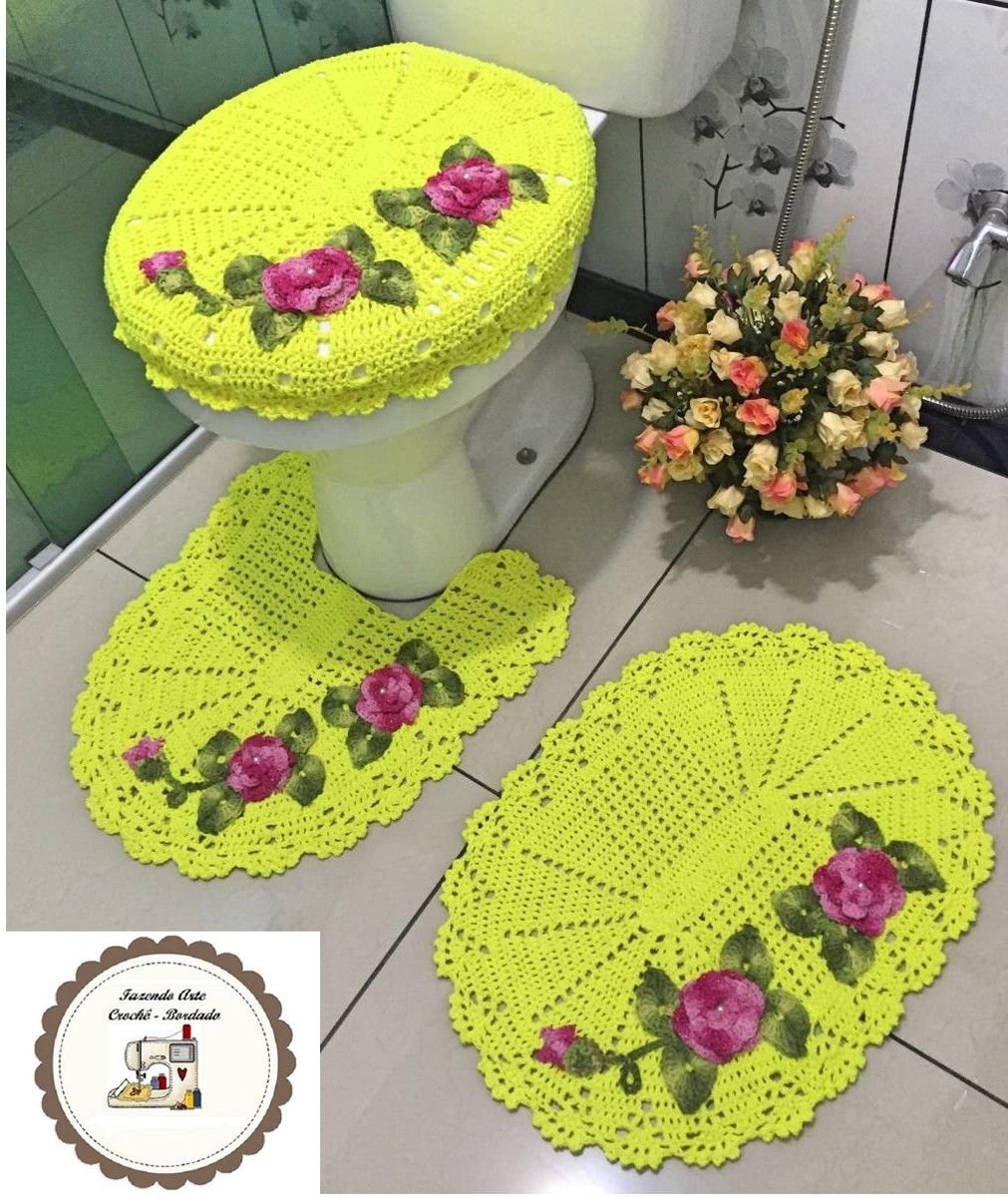 Коврик в туалет крючком