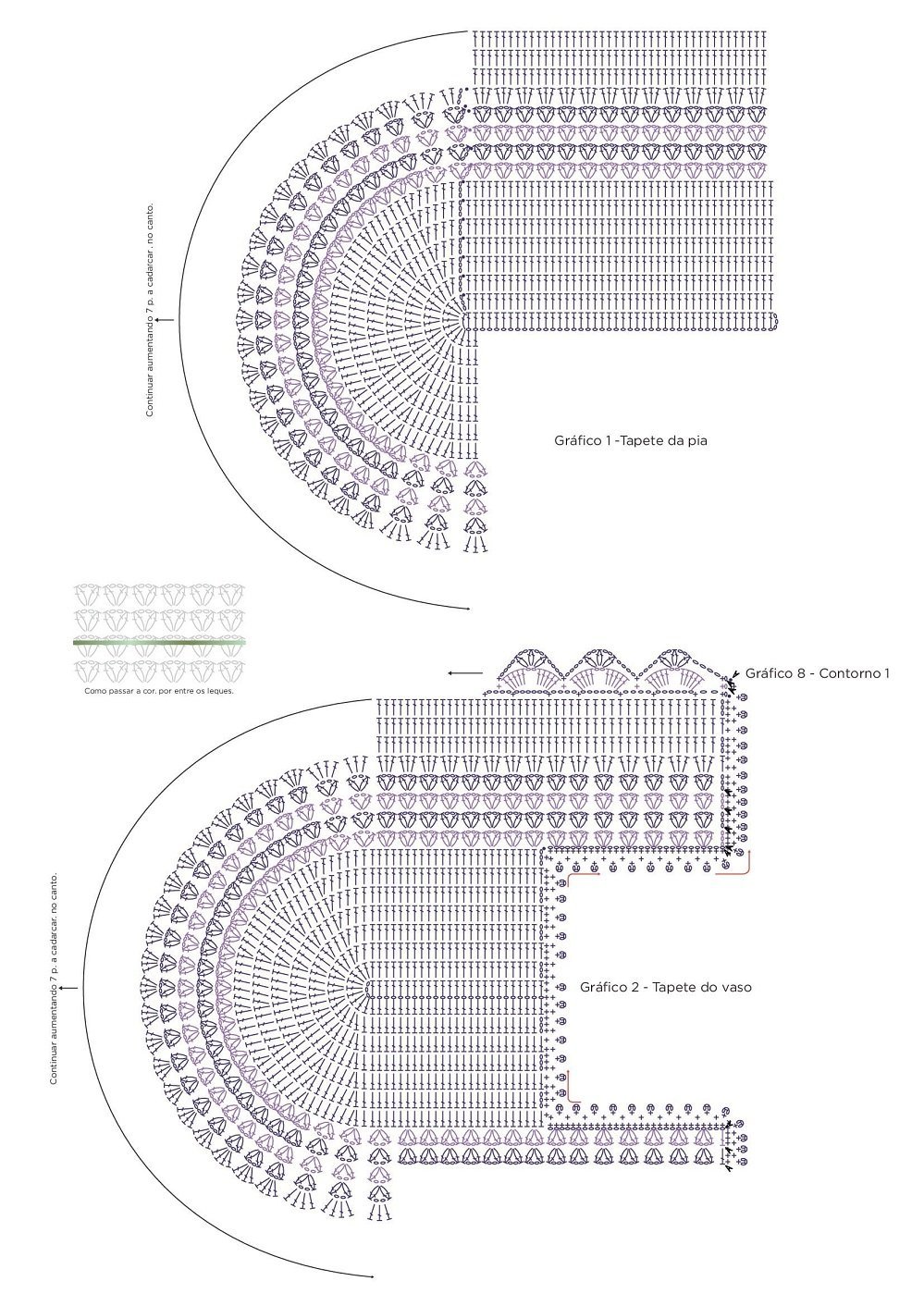 Коврик для туалета крючком со схемами