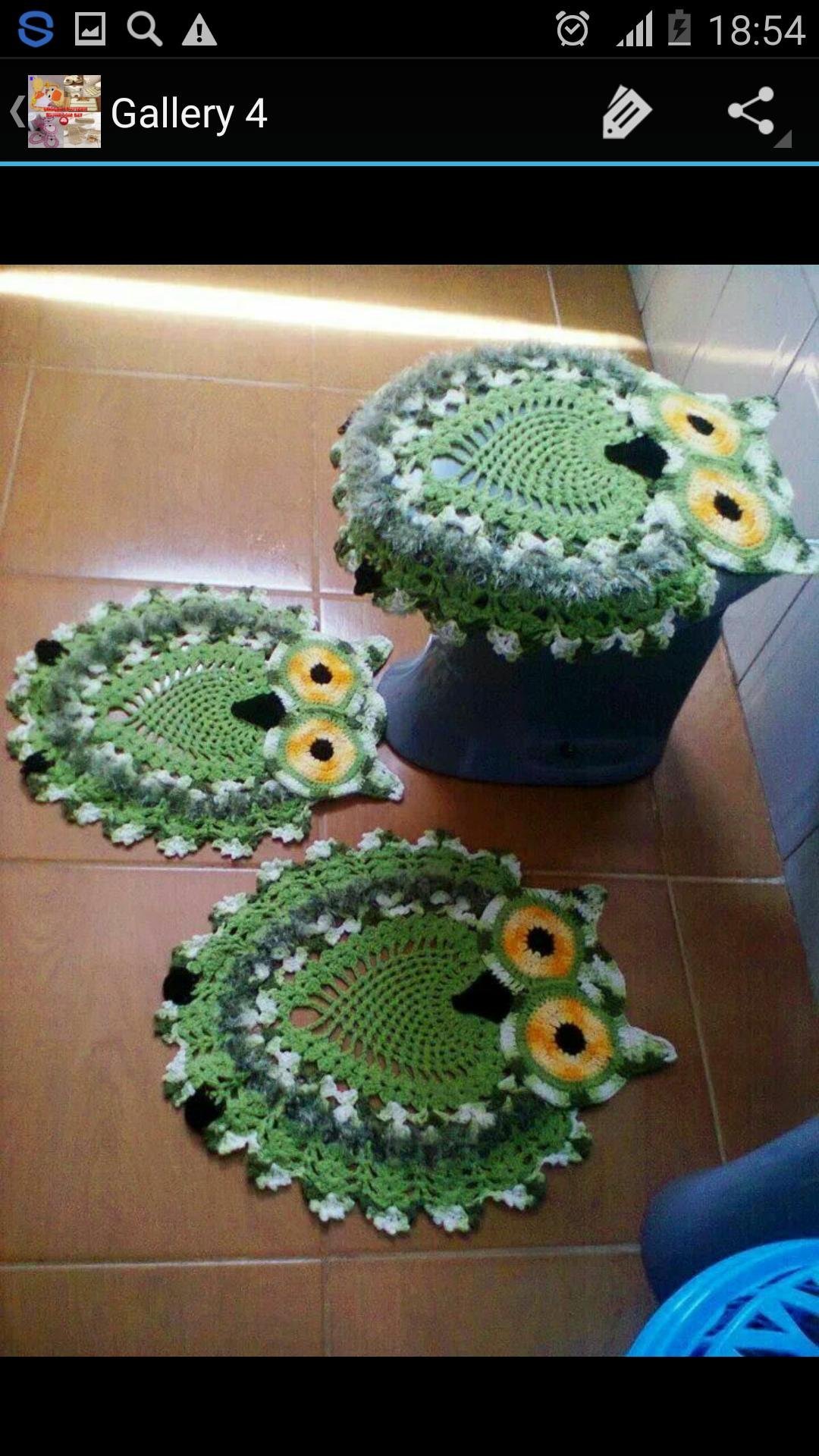 Коврик в туалет крючком