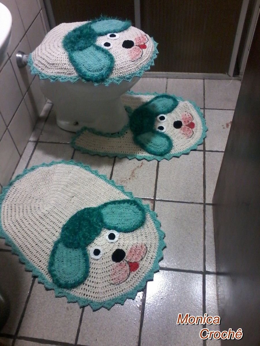 Вязаные коврики для ванной