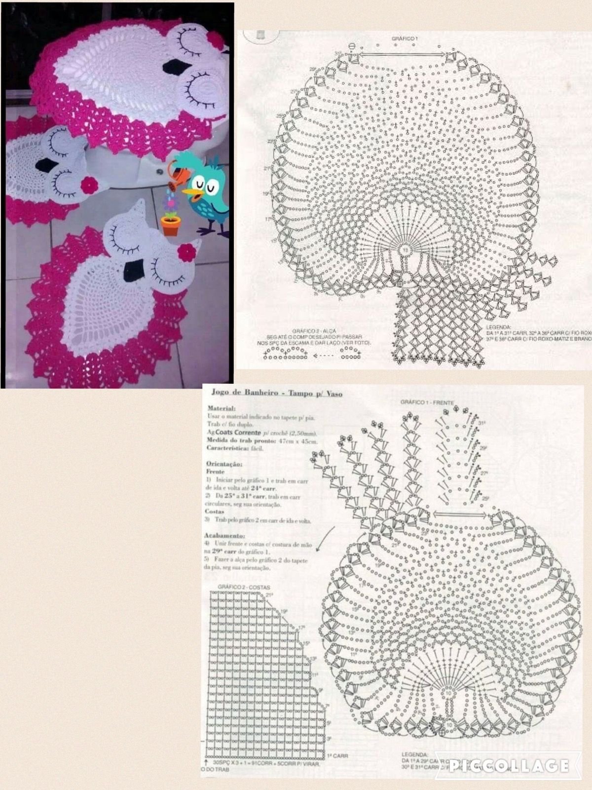 Коврик Сова крючком схемы