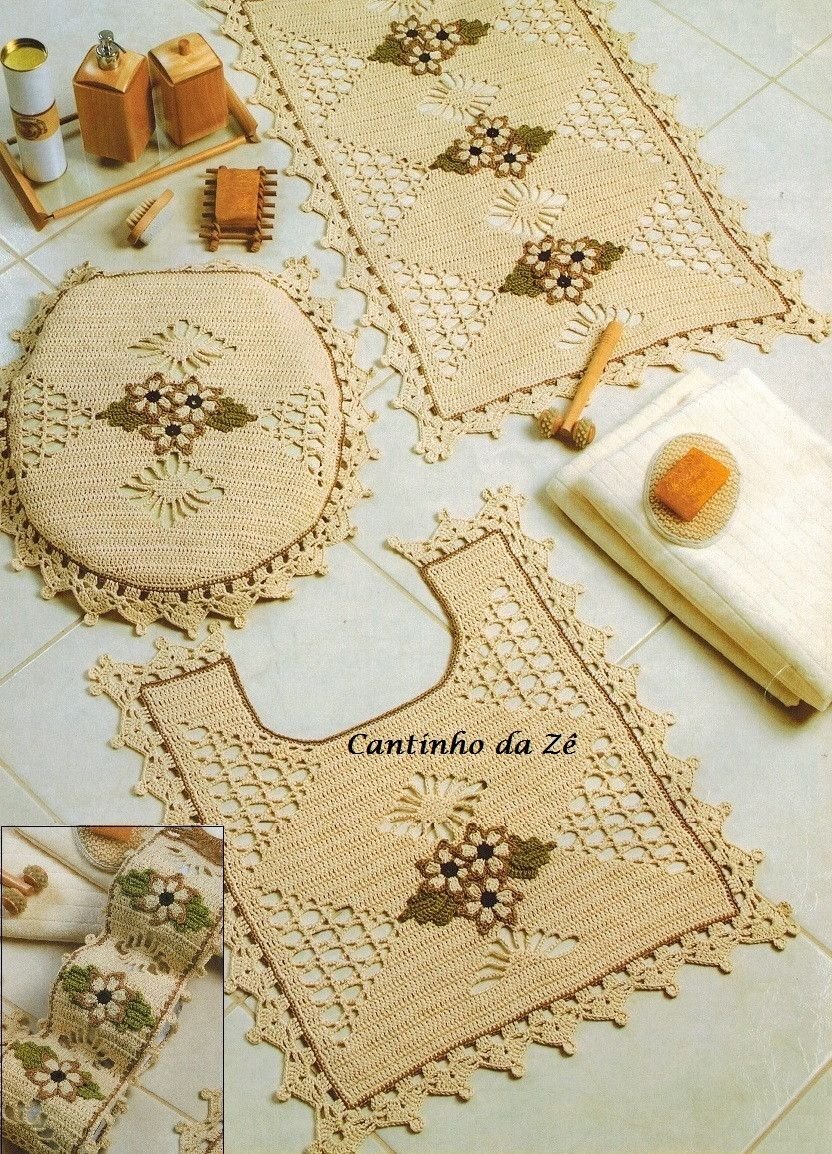 Коврик в туалет крючком