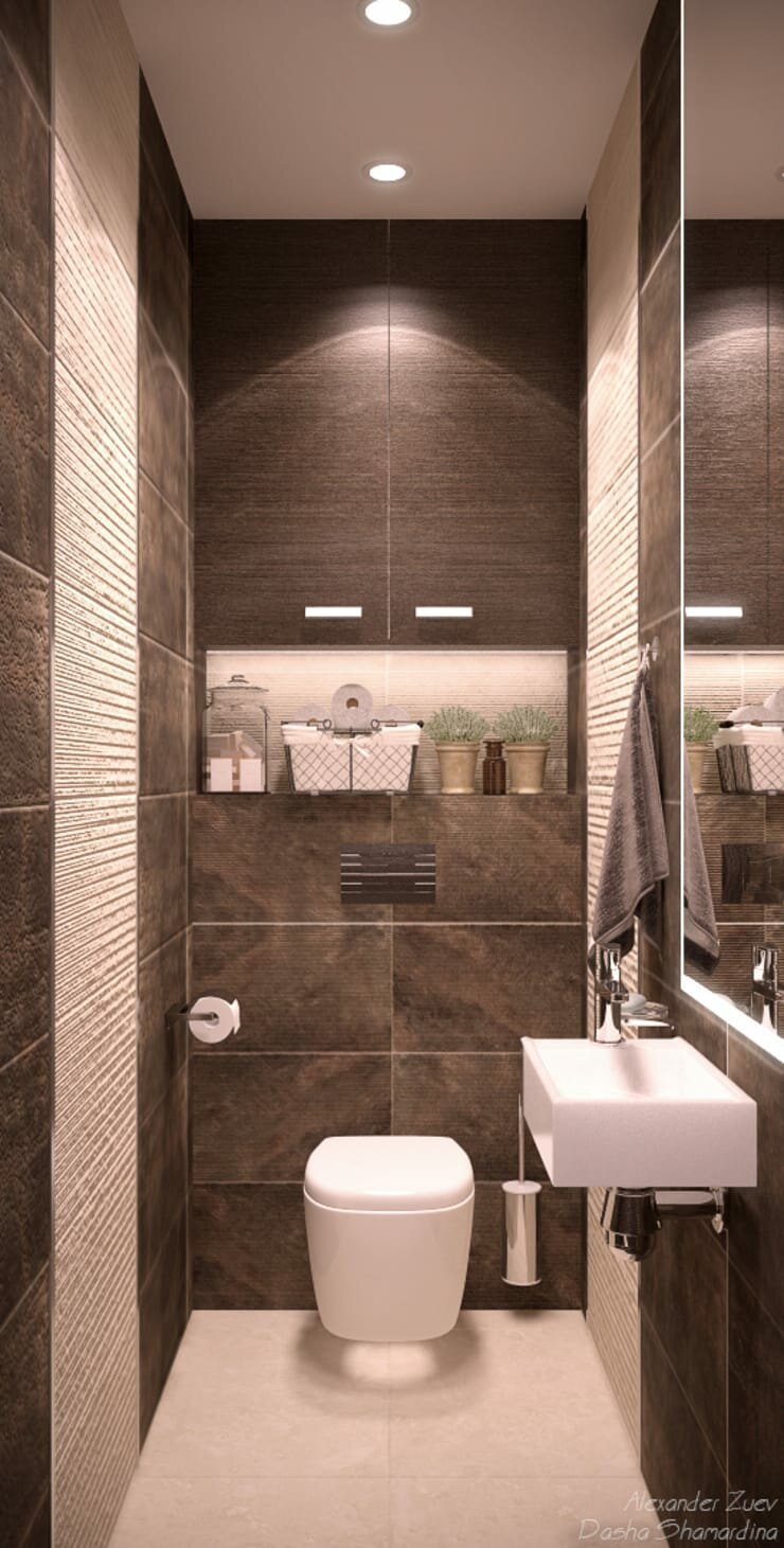 Интерьер туалета маленького