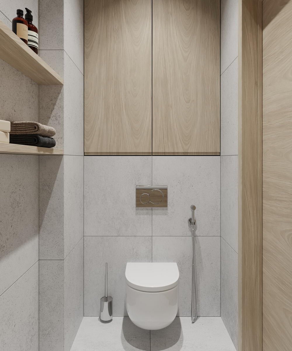 Шкаф над инсталляцией в туалете