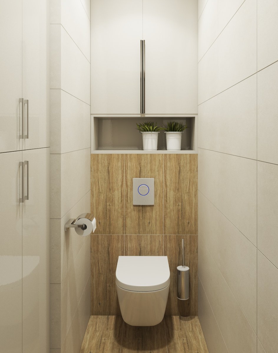 Интерьер туалета с инсталляцией