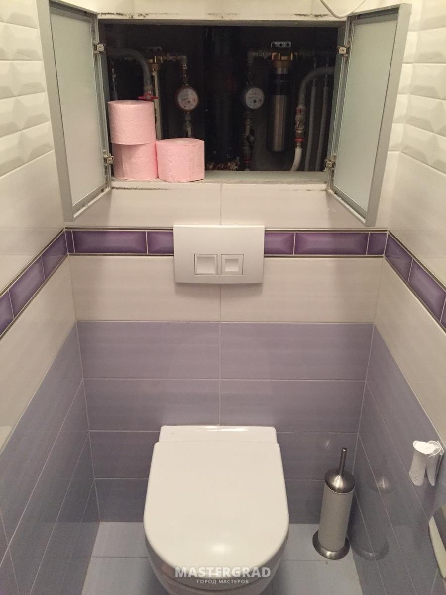 Туалет с инсталляцией и гигиеническим душем