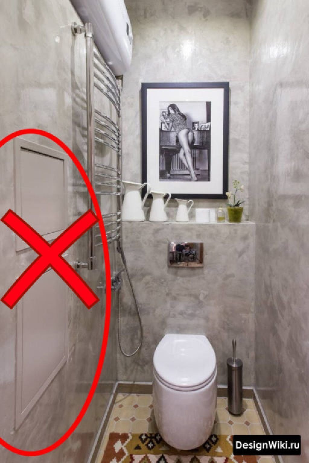 Скрытый туалет в санузле