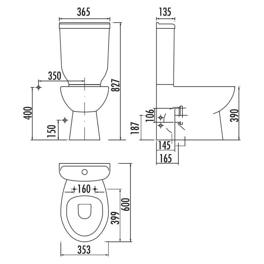 Creavit Pitta унитаз с биде pa310.00000