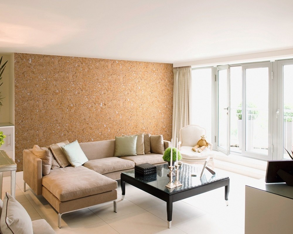 Пробковая стена в интерьере