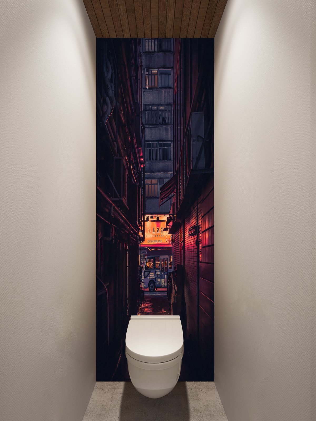 Узкая туалетная комната