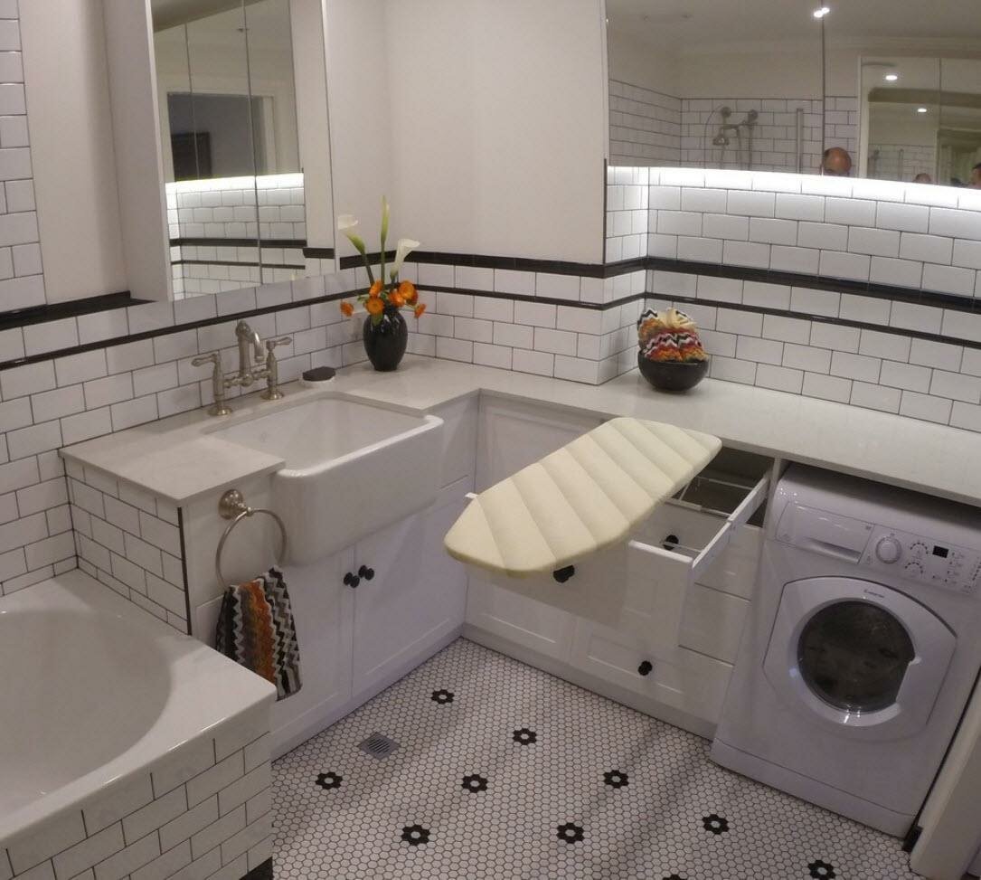 Ванная с туалетом и стиральной машиной