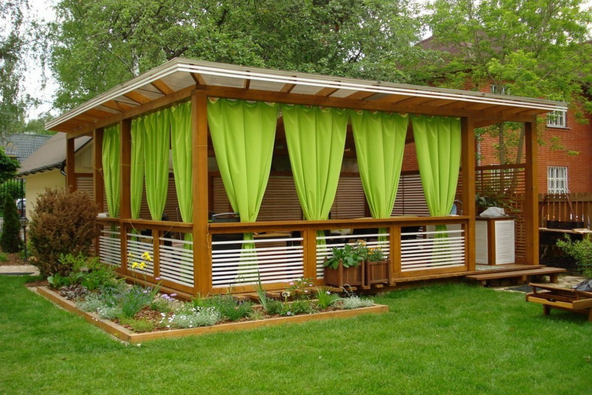 Садовая односкатная беседка 3на5