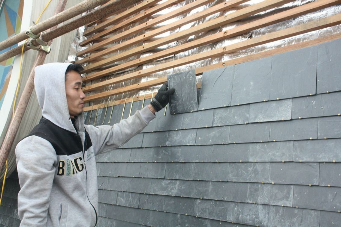 Вентилируемый фасад из шифера