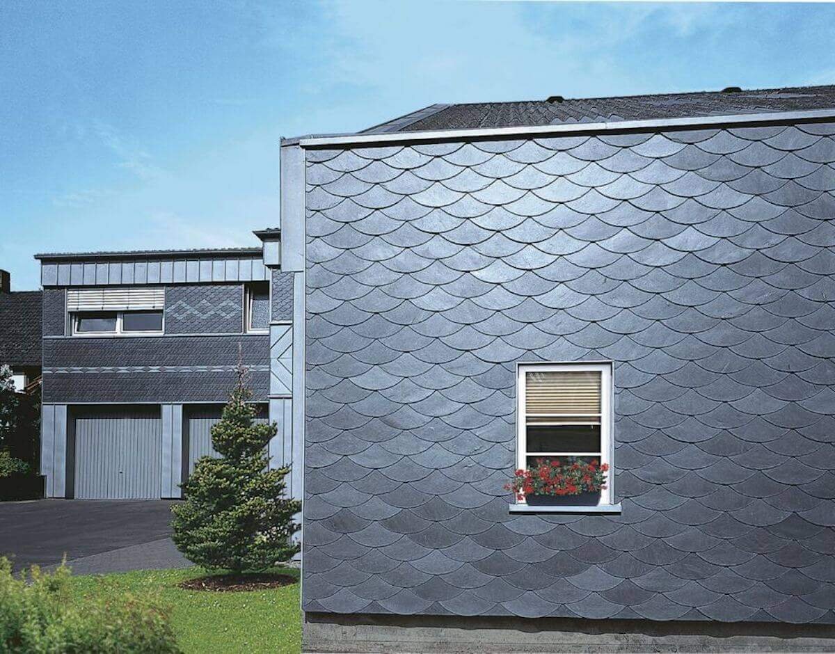 Фасад из сланца натурального