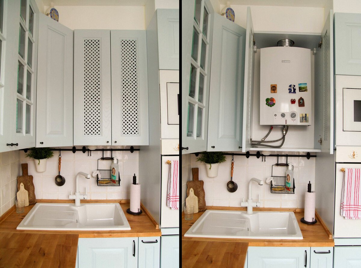 Икеа кухня маленькая с газовой колонкой