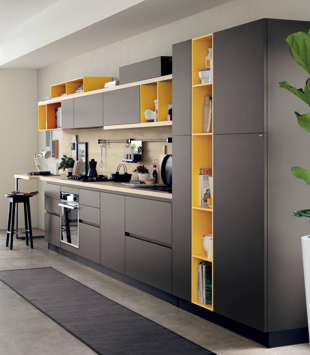 Кухня с открытыми полками