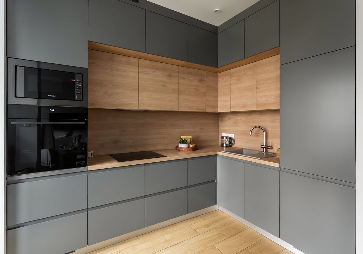 Кухни с фасадами АГТ под дерево