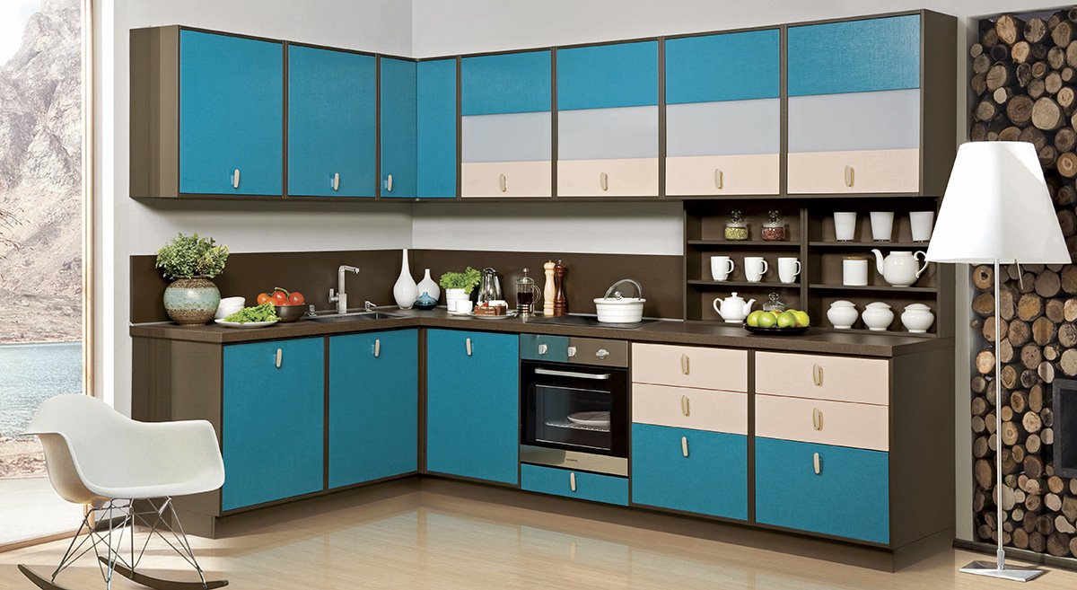 Кухня в бирюзовом цвете