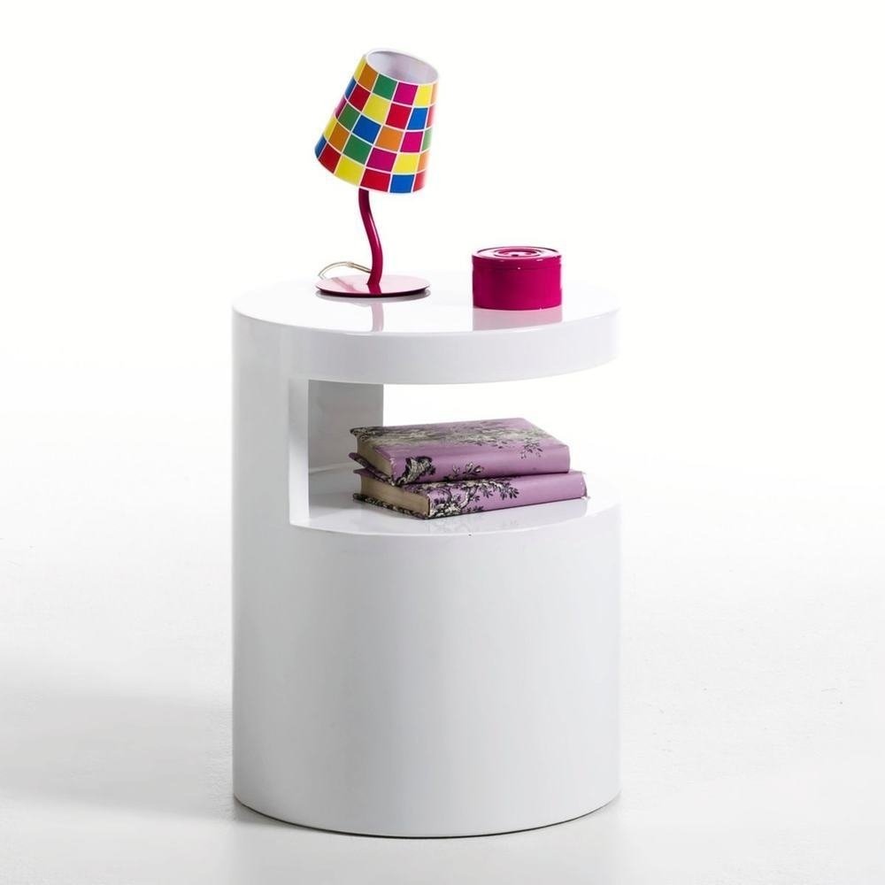 Столик прикроватный блестящий цилиндрической формы, Newark