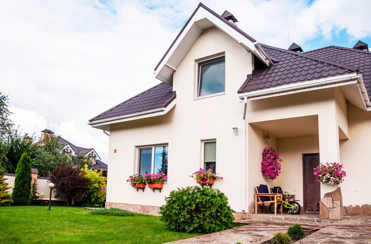 Красивая штукатурка фасада