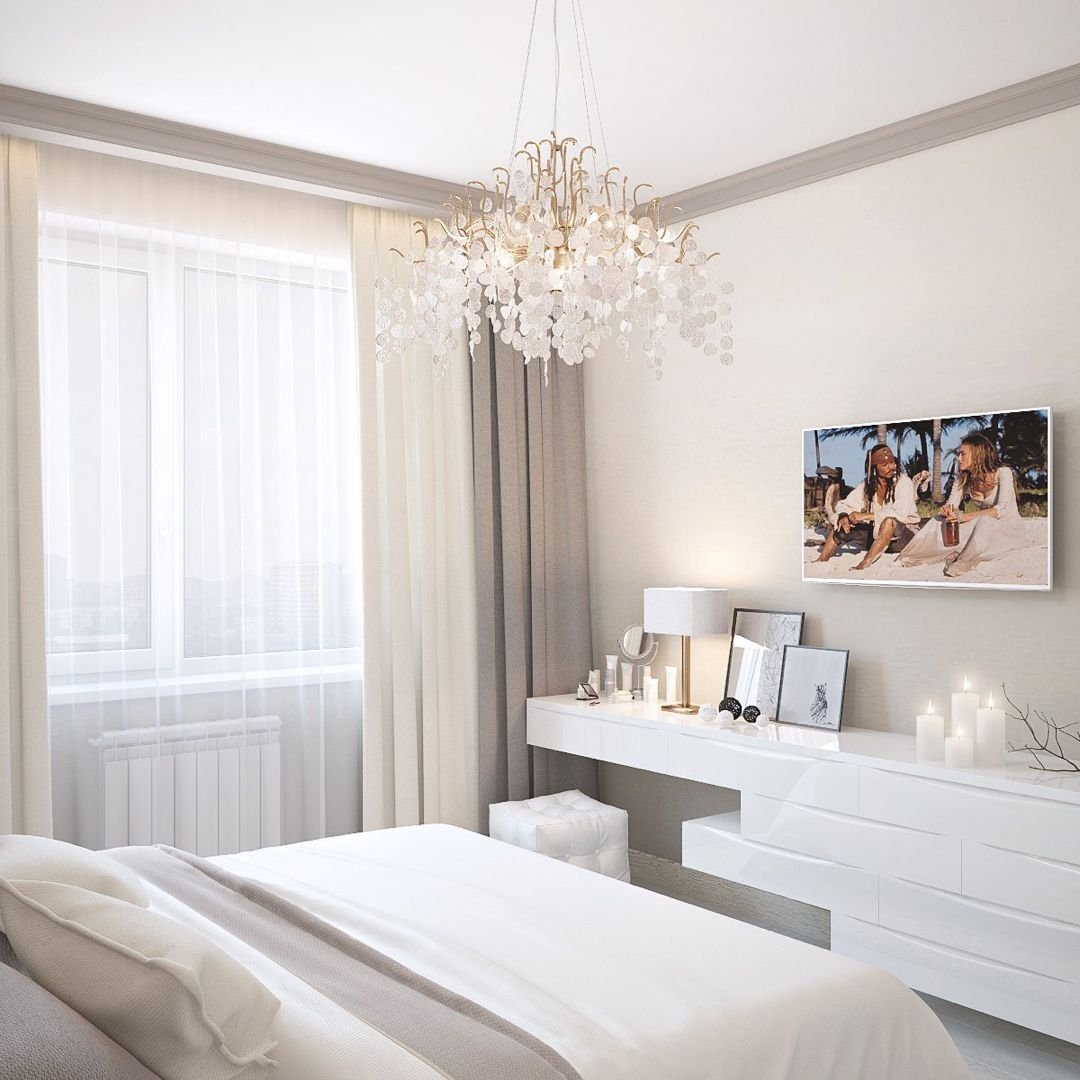 Спальня в светлых тонах