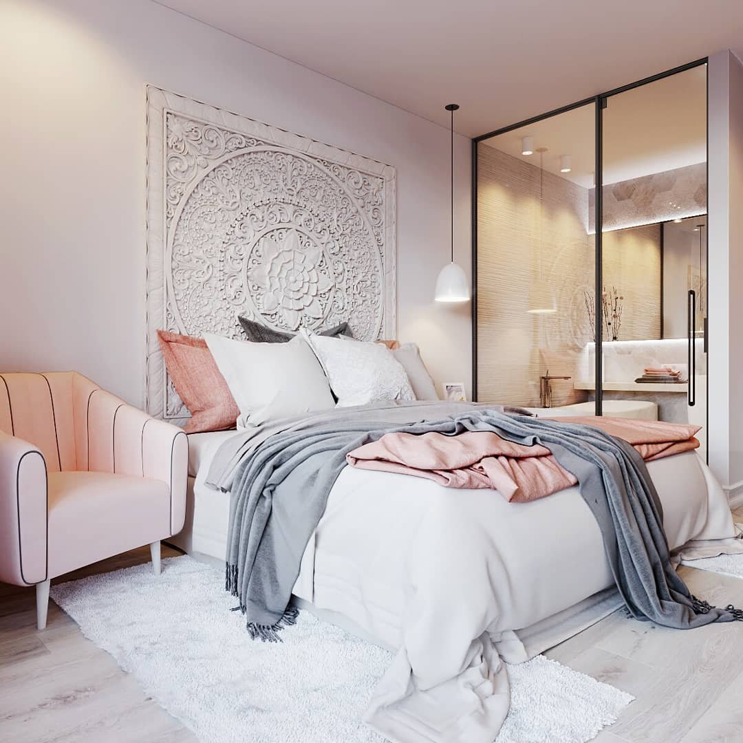 Спальня в пастельных тонах