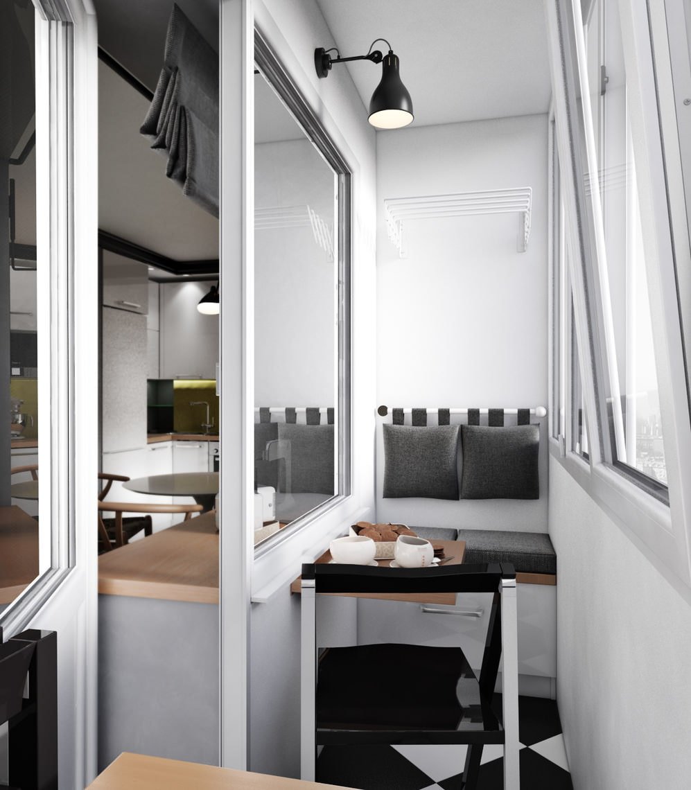 Маленький балкон в скандинавском стиле