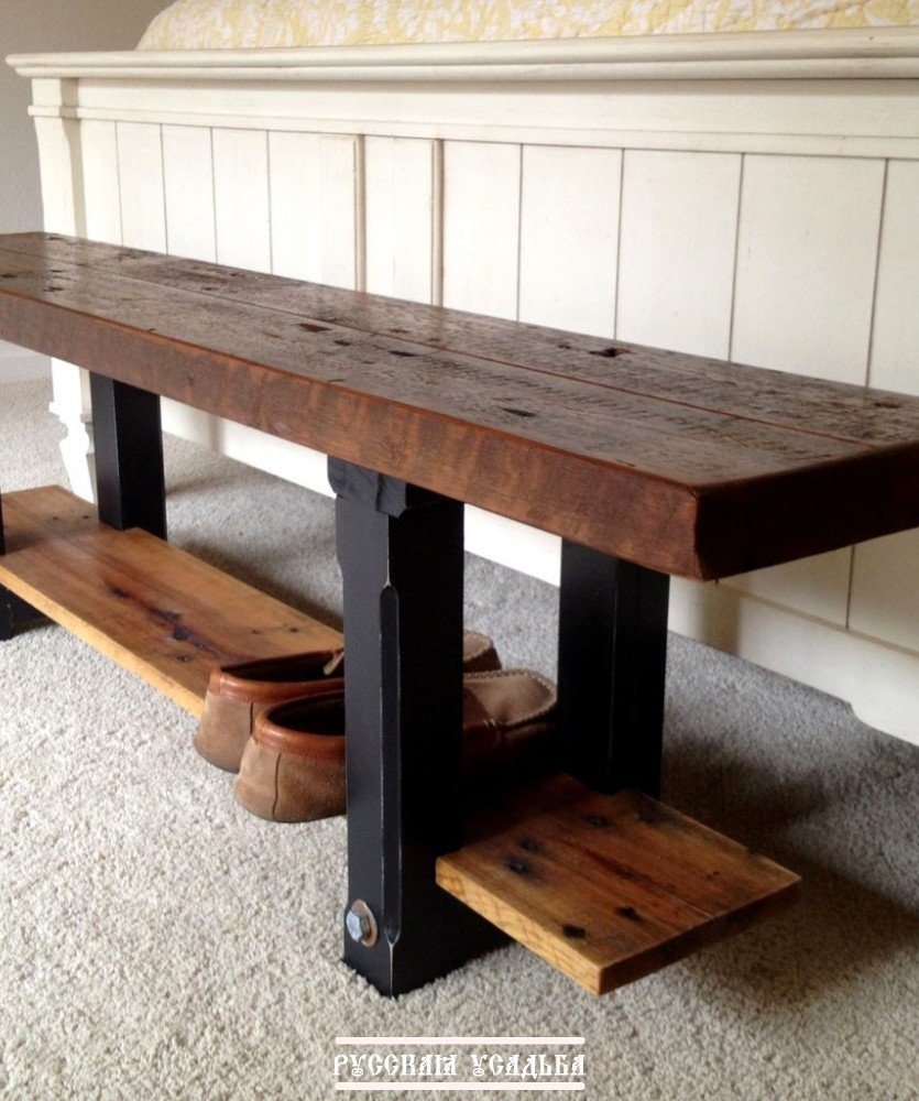 Деревянный стол из бруса