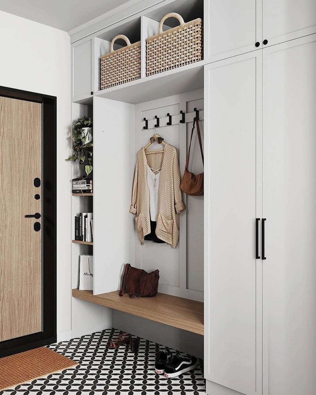 Шкаф в прихожую в стиле Сканди