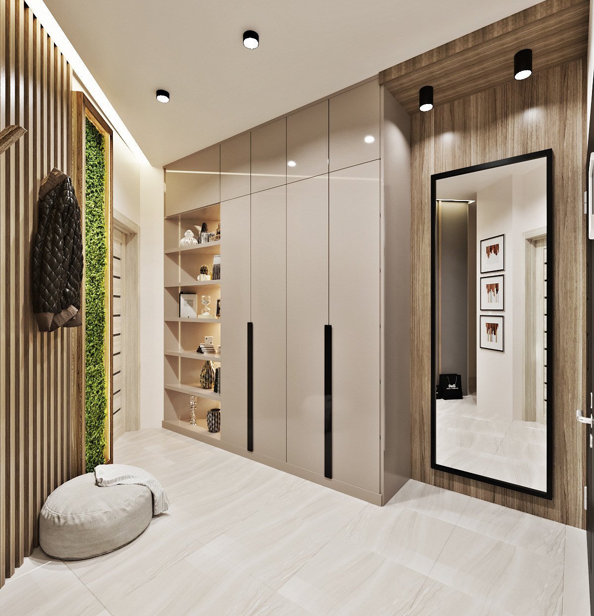 Дизайн квадратной прихожей в квартире